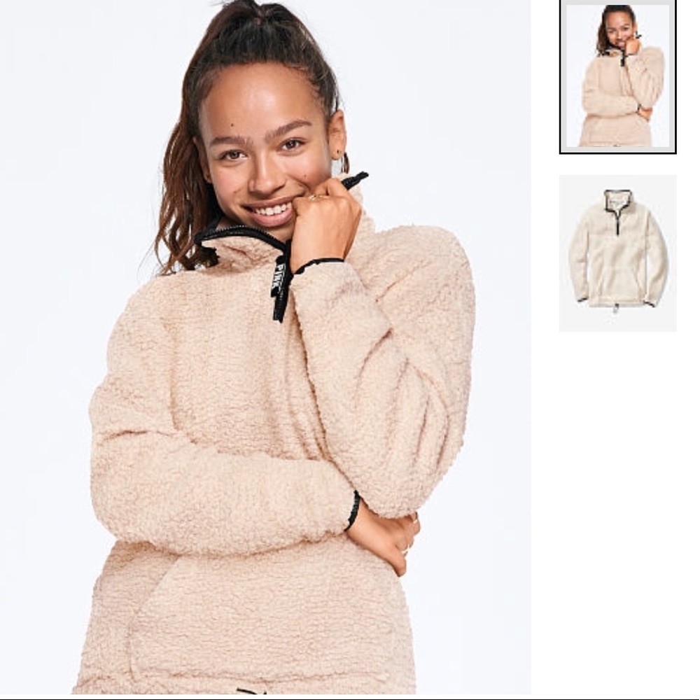 VS Pink Sherpa Quarter Zip